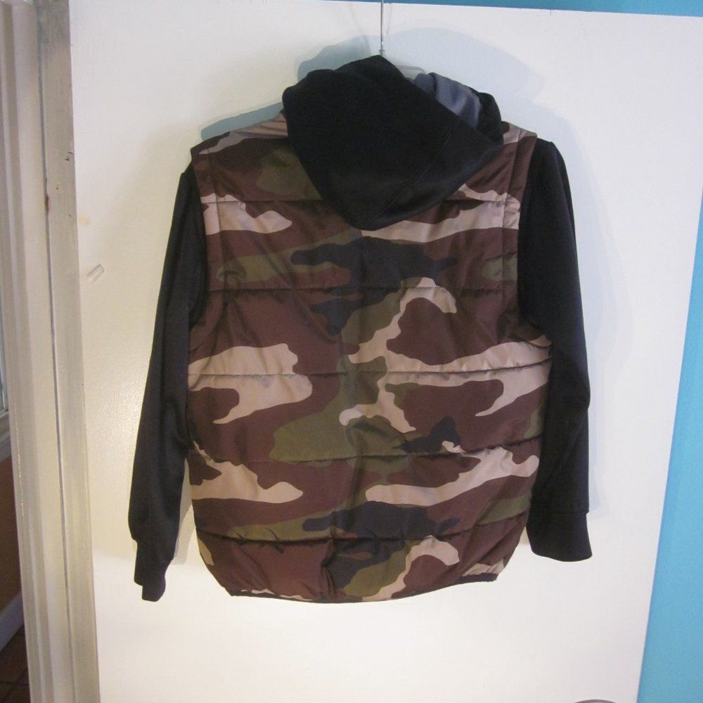 NIKE 1980's Vintage Air Jordan Boys Size M  Puffer Camo Hoodie Jacket 38" Chest